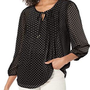 TOMMY HILFIGER POLKA DOT PEASANT TOP